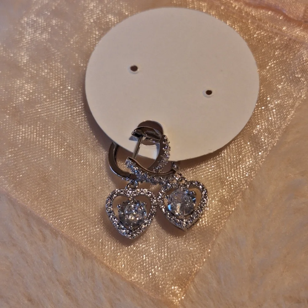 Elegant Silver Heart Earrings